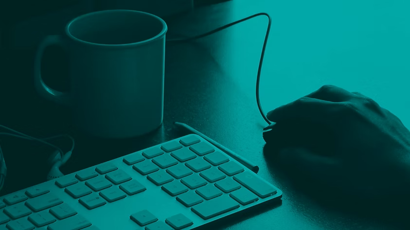 Office desk and keyboard